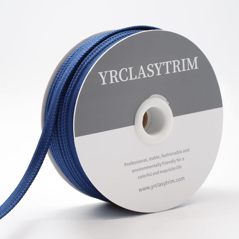 YRCLASYTRIM 0.35inch,(55Yards) Sewing Piping Trim,Shining Polyesterter Cord Trim,for Sewing Clothing,Hometextile, Decoration DIY Crafts Edge Piping Embellishments,30Colour (Evening Blue) - Image 3
